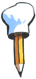 Kyle Baker | Baker Prints logo (a pencil with a Baker's hat affectionately named Stubbs